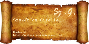 Szakács Gizella névjegykártya