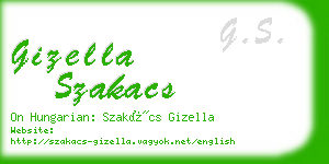 gizella szakacs business card